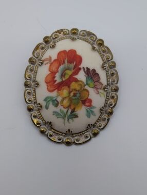 Western Germany Sugar Coated Floral Brooch
